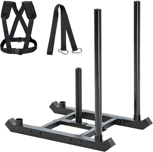Morohope Weight Training Pull Sled, Fitness Strength Speed Training Sled, Steel Power Sled Workout Equipment for Athletic Exercise and Speed Improvement, Suitable for 2" Weight Plate - Lot 8079