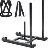 Morohope Weight Training Pull Sled, Fitness Strength Speed Training Sled, Steel Power Sled Workout Equipment for Athletic Exercise and Speed Improvement, Suitable for 2" Weight Plate - Thumbnail 1