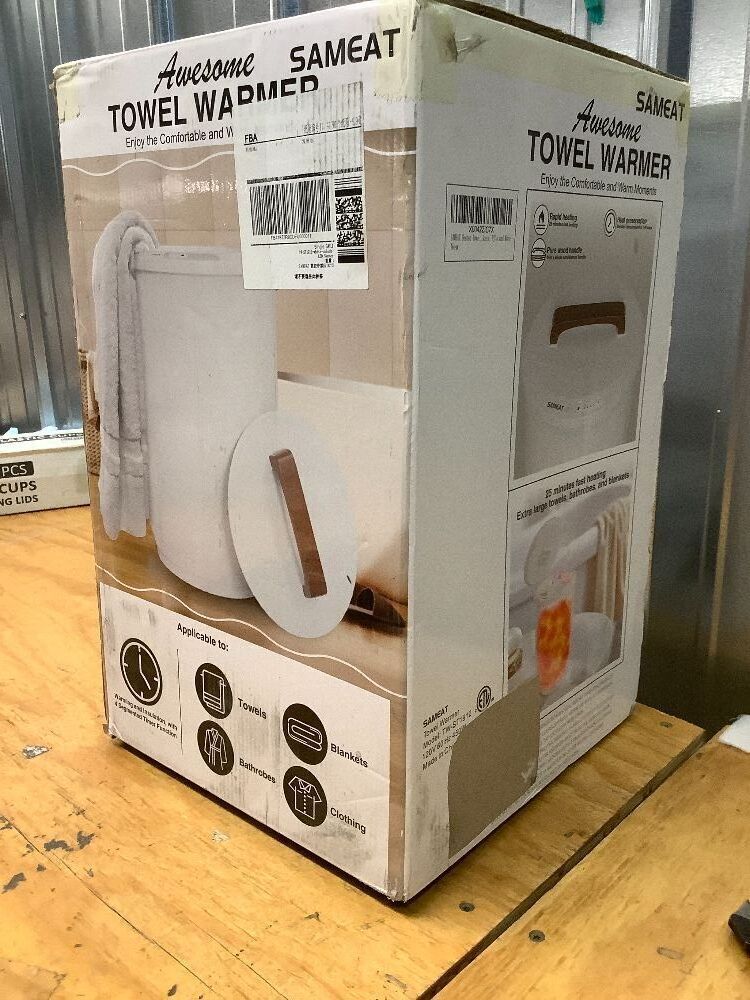 SAMEAT Heated Towel Warmers for Bathroom - Large Towel Warmer Bucket, Wood Handle, Auto Shut Off, Fits Up to Two 40"X70" Oversized Towels, Best Ideals - Image 4 - Lot 8082