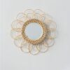 Yu Ru Wall Mirror for Bathroom, Rattan Wall Mount Mirror, Woven Round Wall Hanging Ornament Pendant for Living Room Bedroom Wicker Rattan Decorative Mirror - Thumbnail 1