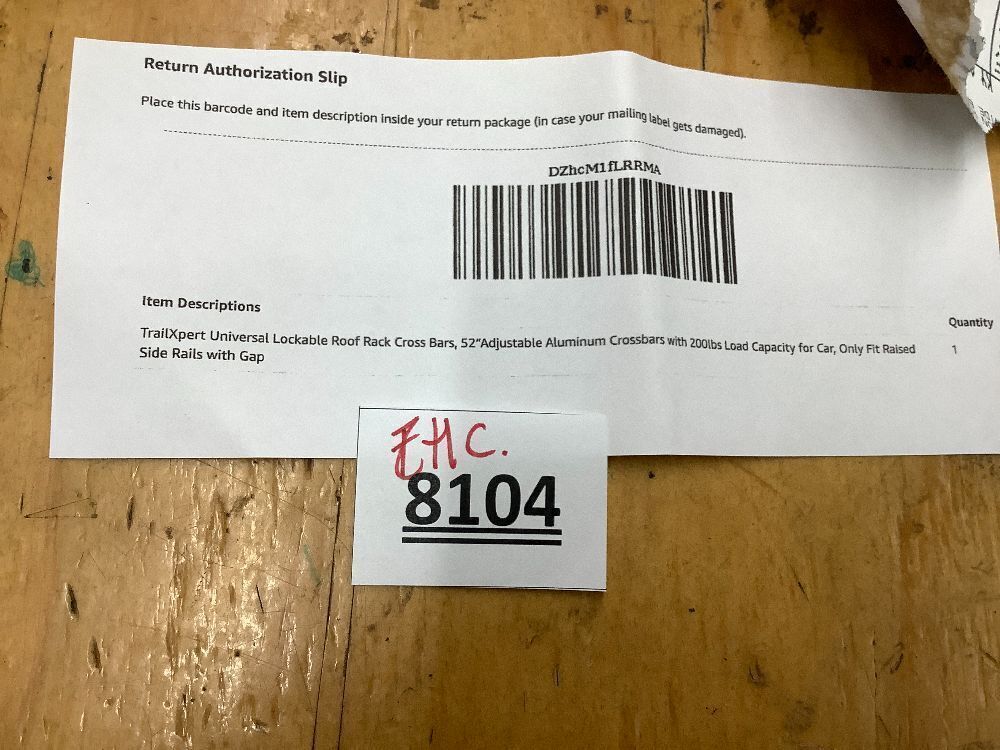 TRAILXPERT Universal Lockable Roof Rack Cross Bars, 52”Adjustable Aluminum Crossbars with 200lbs Load Capacity for Car, Only Fit Raised Side Rails with Gap - Image 5 - Lot 8104