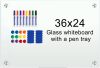 H-Qprobd Glass Whiteboard 36"x24" Magnetic Dry Erase White Board for Wall, Includes 12 Magnets, 8 Markers and 2 Erasers - Thumbnail 1