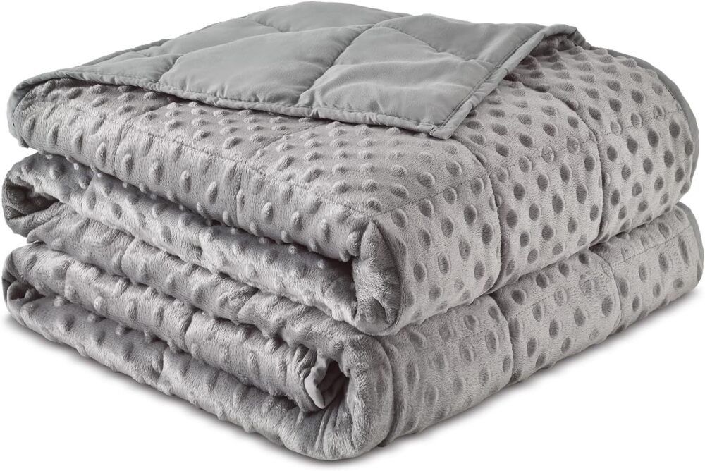 Sivio Weighted Blanket for Adults (15 lbs, 48" x 72") Soft Minky Heavy Blanket for Sleeping Perfect for 140-160 lbs, Twin Size Breathable Weighted Throw Blanket, Machine Washable, Grey - Image 1 - Lot 8109