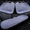 3 pcs/Set Car Seat Covers Fluffy Wool Car Interior Front & Back Seat Cover Soft Sheepskin Seat Cushion Fur Pad Winter Mat Universal Fit (Gray) - Thumbnail 1