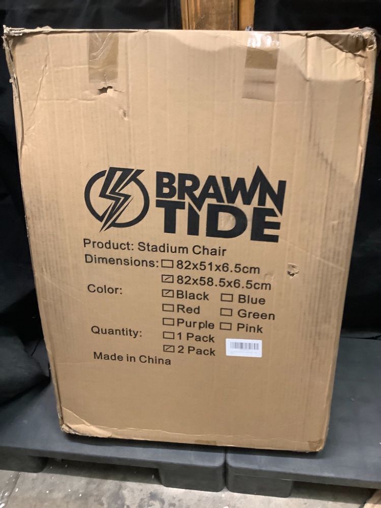 BRAWNTIDE Stadium Seat with Back Support - Comfy Cushion, Thick Padding, 2 Steel Bleacher Hooks, 4 Pockets, 2 Cup Holders, Reclining Back, Ideal Chair for Sport Events, Beaches, Camping, Concerts - Image 3 - Lot 8119