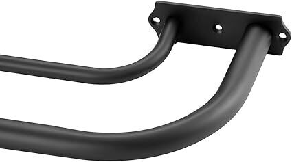 Matte Black Double Curtain Rods, Double Curtain Rods 28-48 Inch, Wrap Around Double Window Rods Room Darkening Curtain Rods, Adjustable 1-Inch Diameter Front and 5/8 Inch Back Double Drapery Rod - Lot 8120