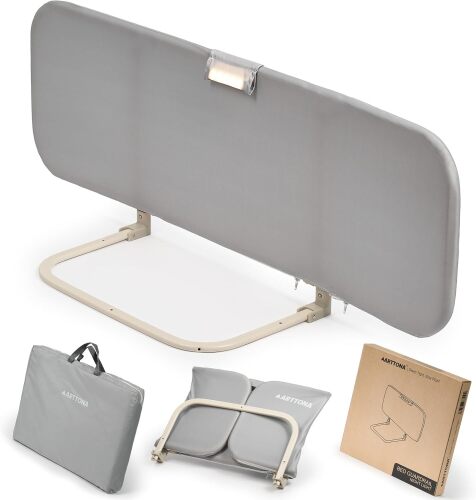 Toddler Bed Rail with Night Light - Foldable Bed Side Rails - Fits for Most Beds: Bed Rails for Full Size Bed, Queen Size Rails, Twin Rails - Portable Fence for Baby - 48 inch - Lot 8202