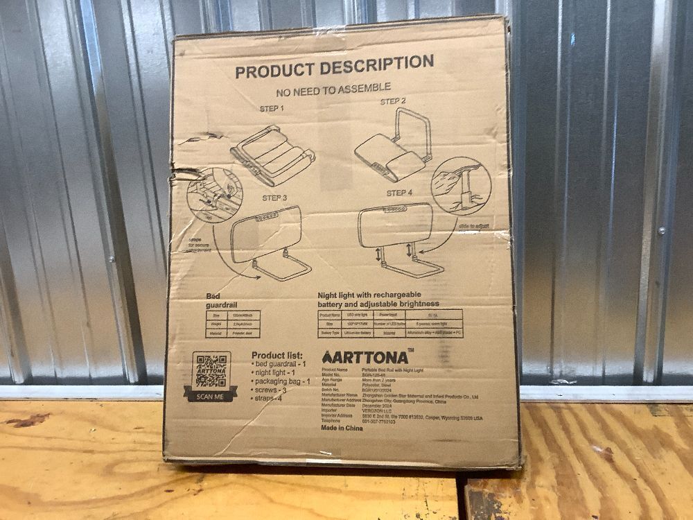 Toddler Bed Rail with Night Light - Foldable Bed Side Rails - Fits for Most Beds: Bed Rails for Full Size Bed, Queen Size Rails, Twin Rails - Portable Fence for Baby - 48 inch - Image 4 - Lot 8202