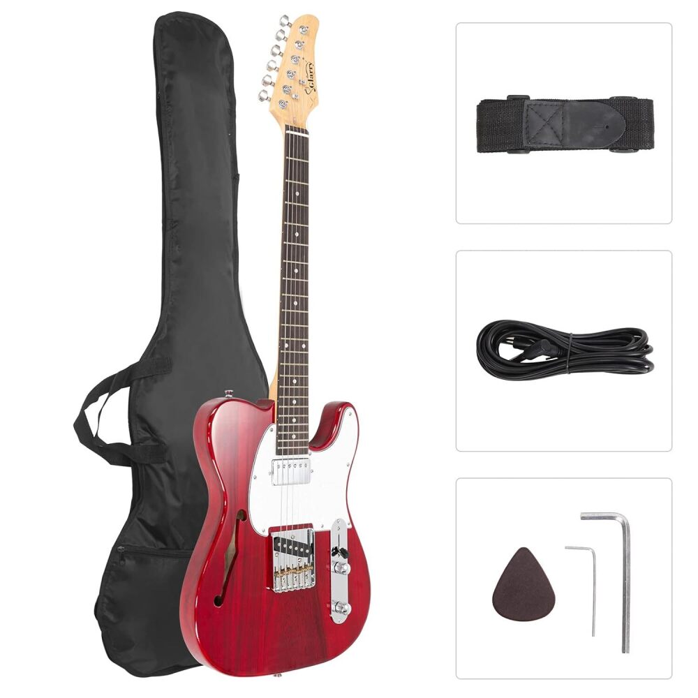 39" GTL Semi-Hollow Electric Guitar for Music Lover, HS Pickups Rosewood Fingerboard with Accessories Pack Guitar Bag - Image 1 - Lot 8241
