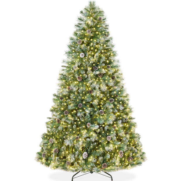 Pre-Lit Frosted Artificial Scotch Pine Christmas Tree w/ Metal Stand - Image 1 - Lot 8242