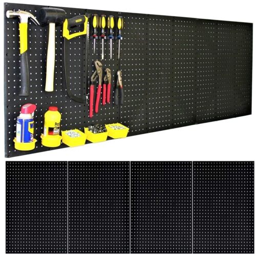 Pegboard Kit - 4 Each 24"x16" Peg Board Panels - Made in USA - Mounted Size is 48" x 24" Pegboards Wall Organizer for Walls Home, Garage Tool Storage, Office Organization, Kitchen, Craft Room - Lot 8251