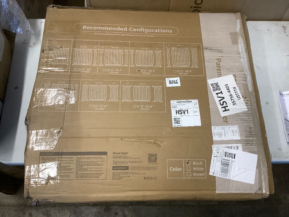 Baby Gate for Stairs, Pressure Mounted Baby Gate for Top of Stair & Doorway with V-Shaped Rods, Anti-Trip Pedal, Extra Wide Stairs Dog Gate Easy Install w/Red Reminder - Image 4 - Lot 8261