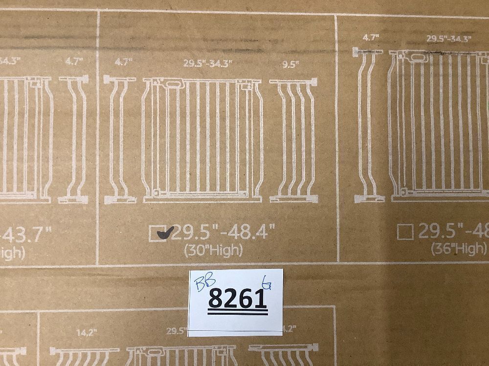 Baby Gate for Stairs, Pressure Mounted Baby Gate for Top of Stair & Doorway with V-Shaped Rods, Anti-Trip Pedal, Extra Wide Stairs Dog Gate Easy Install w/Red Reminder - Image 5 - Lot 8261
