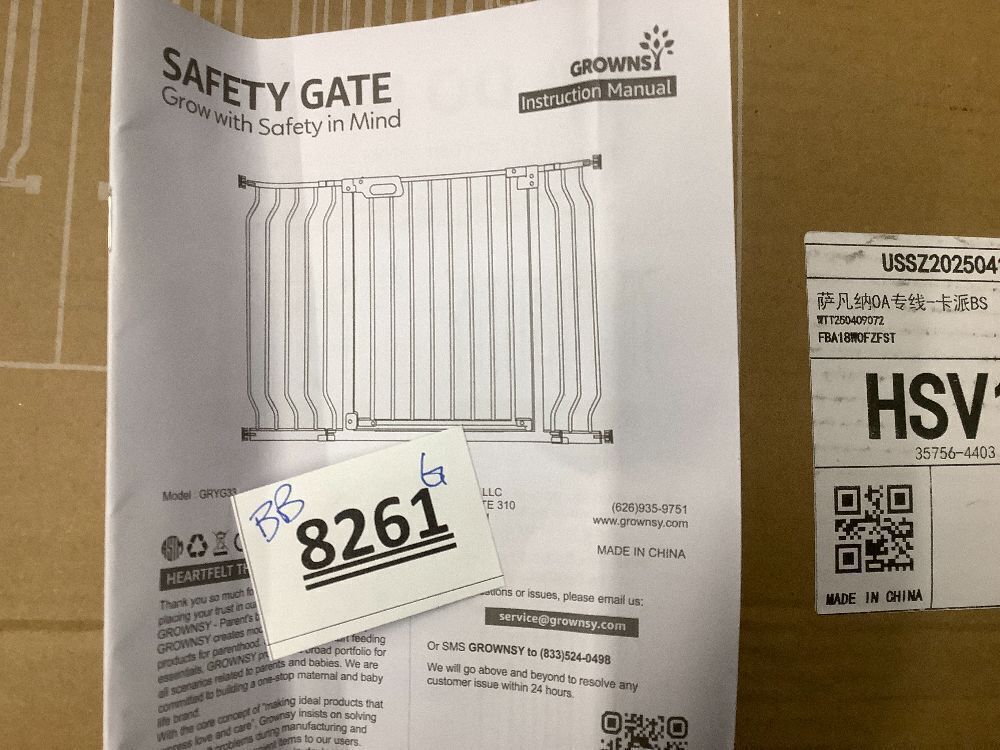 Baby Gate for Stairs, Pressure Mounted Baby Gate for Top of Stair & Doorway with V-Shaped Rods, Anti-Trip Pedal, Extra Wide Stairs Dog Gate Easy Install w/Red Reminder - Image 6 - Lot 8261