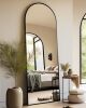 Arched Full Length Mirror - 18"58" Floor & Wall Mounted Mirror for Bedroom & Living Room, Black - Thumbnail 1