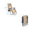 Set of 2 Adjustable Zero Gravity Patio Chair Recliners w/ Cup Holders - Thumbnail 2