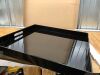 22×22 inches Oversized Black Acrylic Ottoman Tray Extra Large Decorative Tray Spill-Proof Serving Trays with Handles King-Size Safe Edge Organizer for Coffee Table Countertop Breakfast - Thumbnail 2