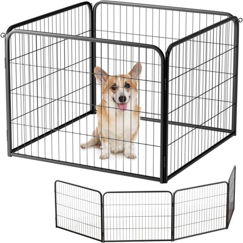 BestPet | Dog Playpen Extender | 24 Inch, 4 Panels | Heavy Duty Metal Pet Exercise Pen | Indoor Outdoor Fence Panels | Rust-Resistant, Removable, Tool-Free Setup | Anti-Skid, Expandable Design - Lot 34