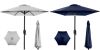 Set of 2 Outdoor Market Patio Umbrella w/ Push Button Tilt, Crank Lift - 7.5ft - Thumbnail 1