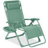 Monochromatic Zero Gravity Patio Chair Recliner w/ Side Tray, Headrest - Thumbnail 1