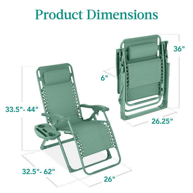 Monochromatic Zero Gravity Patio Chair Recliner w/ Side Tray, Headrest - Image 2 - Lot 64