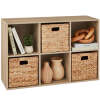 6-Cube Bookshelf, 11in Storage Display w/ Removable Panels, Customizable - Thumbnail 1