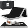 QUEEN - Folding Portable Onyx Black Mattress Topper w/ Plush Foam - 4in - Thumbnail 1