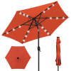 Outdoor Solar Patio Umbrella w/ Push Button Tilt, Crank Lift - 7.5ft - Thumbnail 1