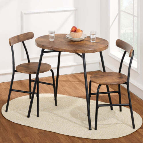 3-Piece Oval Dining Table Set, Small Kitchen Set w/ 2 Chairs - Lot 8164