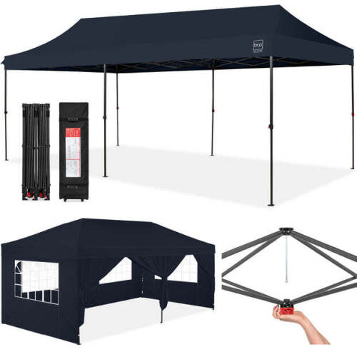 Pop Up Party Tent Canopy w/ 1-Button Easy Setup - 10x20ft - Lot 8165