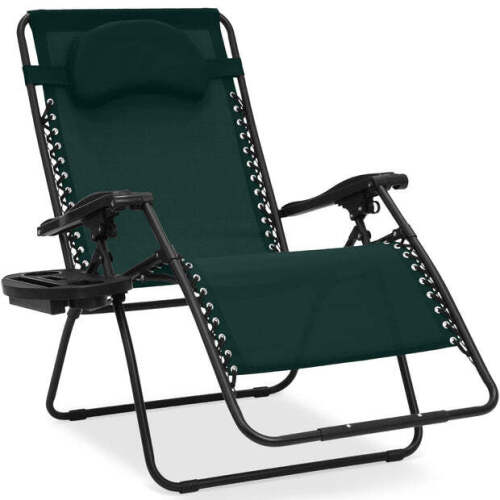 Oversized Reclining Zero Gravity Chair Lounger w/ Cup Holder, Pillow - Lot 8181