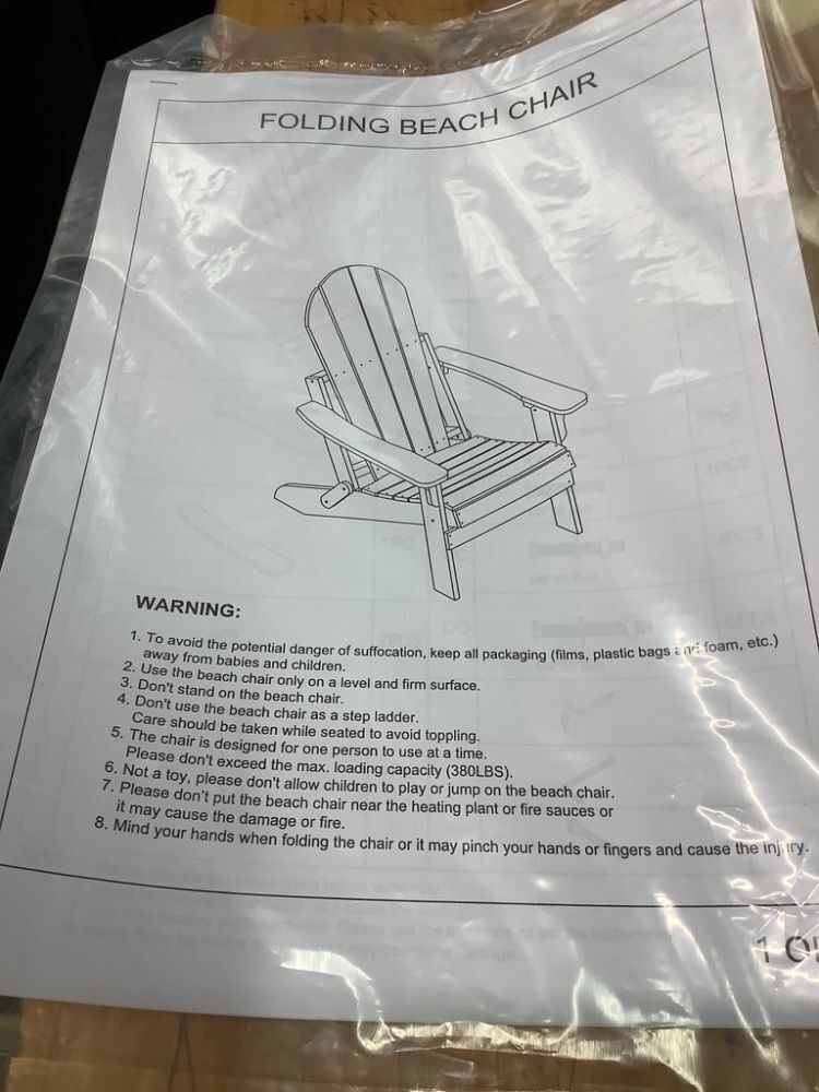 Folding Adirondack Chair - Image 3 - Lot 8340