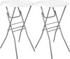 Cocktail Table Folding Round High Top Indoor Outdoor with Removable Legs, Tall Bistro Foldable Bar Height Table for Parties, Patio, Backyard, Dining, Wedding, White- 2PCS - Thumbnail 1