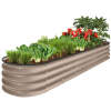 Outdoor Metal Raised Oval Garden Bed for Vegetables, Flowers - 8x2x1ft - Thumbnail 1