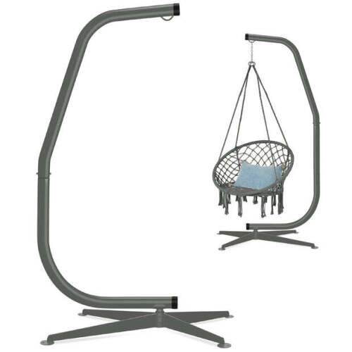 Curved Hanging Hammock C-Stand w/ All-Weather, Steel Frame - Stand Only - Lot 8436