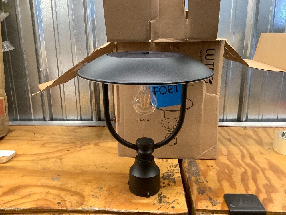 LUTEC Solar Lamp Post Light Outdoor, Dusk to Dawn Exterior Pole Lights Head for Pier and Pole Mount, Waterproof Black Solar Post Fixture for Garden, Patio, Pathway - Image 2 - Lot 8254