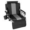 Alpha Camper Folding Portable Stadium Seat Chair for Bleachers with Arm Rest, Black Grey - Thumbnail 1