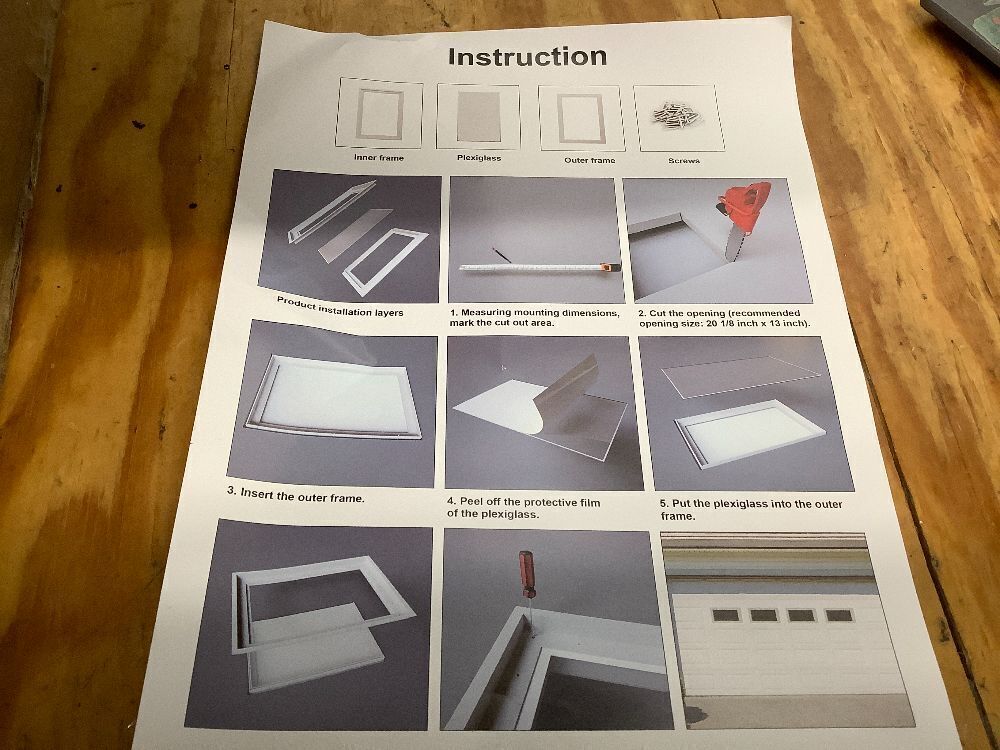 NeatiEase 4 Pcs Garage Door Windows, Replacement Vinyl Windows Inserts Kit with UV Resistant Resin Glass for Exterior Garage Doors (Clear Design) - Image 5 - Lot 8258