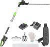 Pole Hedge Trimmer Cordless 20V with Battery Powered 20-Inch Electric Hedge Trimmers 10-FT Reach with Extension Pole Multiple Angles for Shrubs Pruning Bush Trimmer - Thumbnail 1