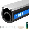 10 FT Garage Door Seals Bottom Rubber, Heavy Duty U+O Ring Garage Door Bottom Seal with Aluminium Track Retainer Kit, Universal Garage Door Weather Stripping for Home Garage Protection - Thumbnail 1