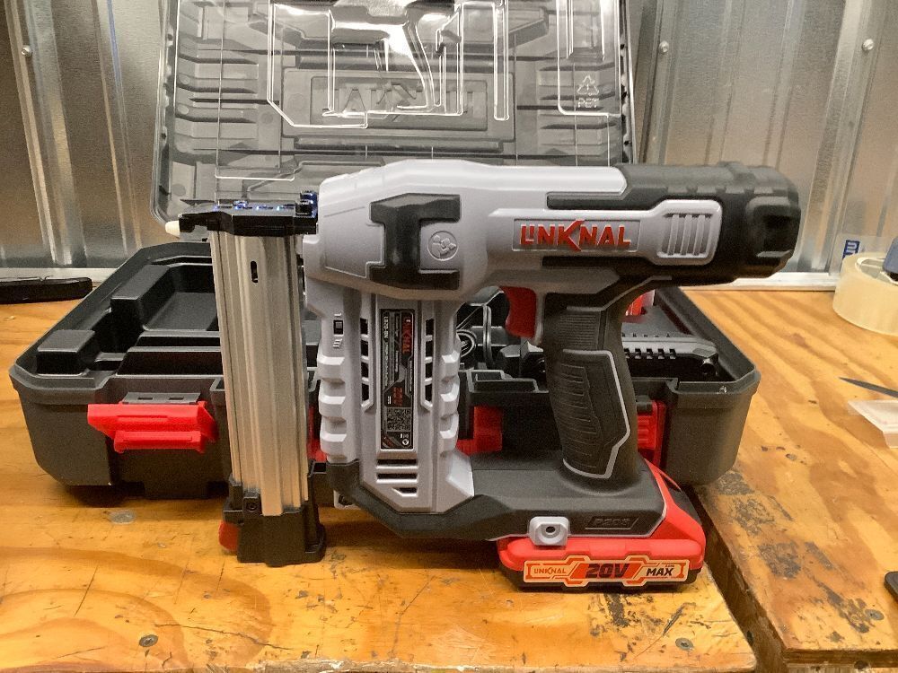 Electric Nail Gun, LINKNAL Cordless Brad Nailer Battery Powered,18 Gauge, 2×20V MAX Li-ion Batteries, Charger - Image 2 - Lot 8274