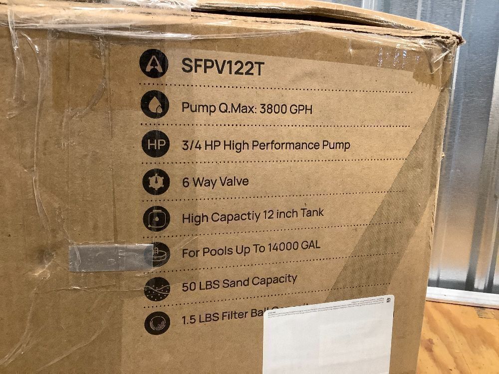 3/4 HP Sand Filter Pump 3800GPH with Timer 12in Up to 14000GAL - Image 4 - Lot 8279