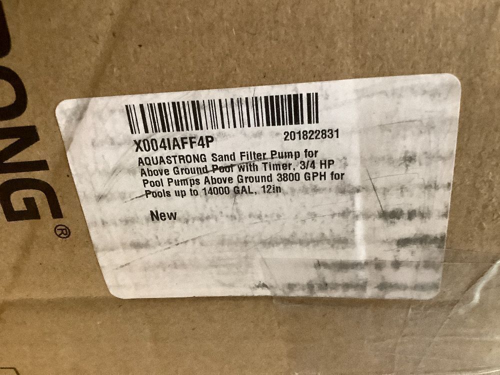 3/4 HP Sand Filter Pump 3800GPH with Timer 12in Up to 14000GAL - Image 5 - Lot 8279