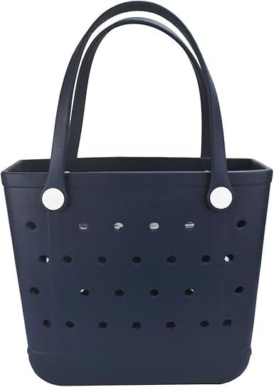 Rubber Beach Bag, Washable Moisture Resistant Durable Open Hole Tote Bag Beach Vacation Essentials - Image 1 - Lot 8282