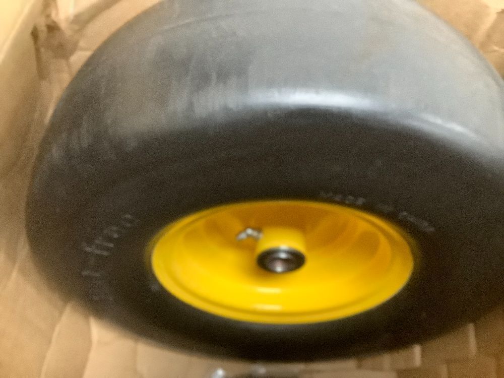13x5.00-6 Flat Free Lawn Mower Tire and Wheel, Smooth Tread Tire for Lawnmower, Bearing Bore Hole 3/4" & 5/8, 3.25"-5.9" Centered Hub, 2 PCS - Image 5 - Lot 8298