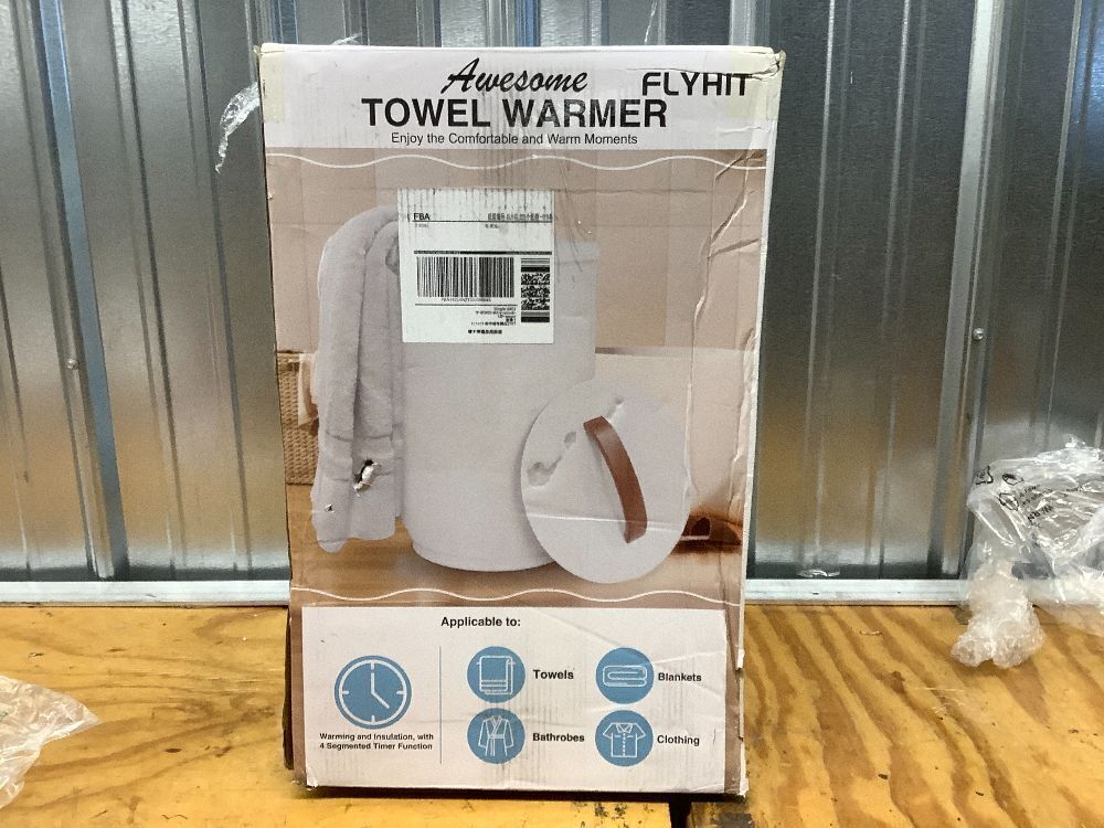 Large Towel Warmer for Bathroom - Heated Towel Warmers Bucket, Wood Handle, Auto Shut Off - Image 11 - Lot 8694