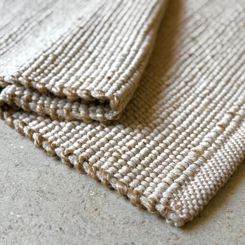S & L Homes Jute Cotton Hand Woven Natural Farmhouse Area Rug for Living Room - Rustic Vintage Bohemian Décor - (6' x 9' Natural) - Lot 8627