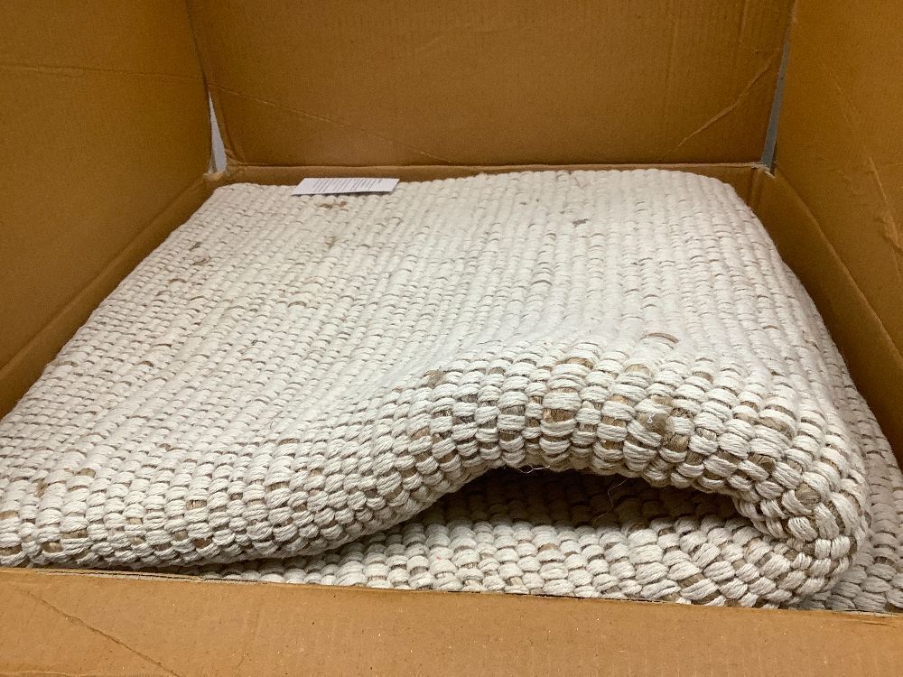 S & L Homes Jute Cotton Hand Woven Natural Farmhouse Area Rug for Living Room - Rustic Vintage Bohemian Décor - (6' x 9' Natural) - Image 3 - Lot 8627