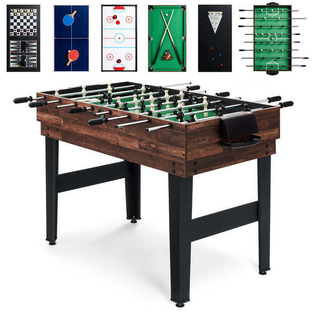 10-in-1 Combo Game Table Set w/ Pool, Foosball, Ping Pong, Chess - 2x4ft - Image 1 - Lot 8321