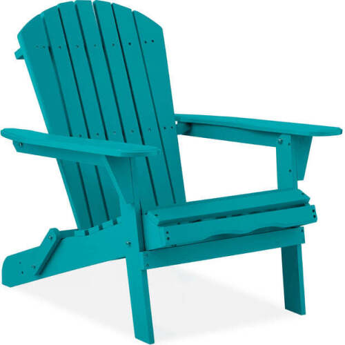 Folding Wooden Adirondack Chair, Accent Furniture w/ Natural Woodgrain - Lot 8445
